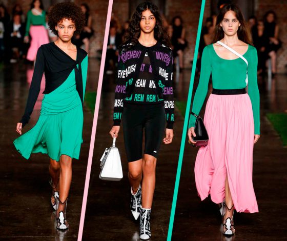 Как носить велосипедки со свитером? Смотри на показе MSGM!