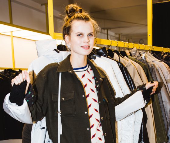 Александра Ревенко, Оксана Он и Никита Кукушкин на открытии универмага «Марсаков»