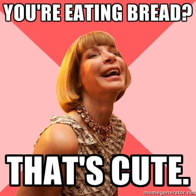 Ты ешь хлеб? Мило. 