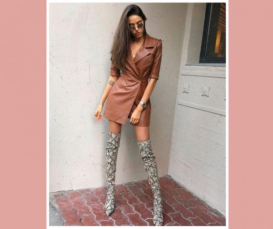 Сколько стоит: кожаное платье Вики Коротковой