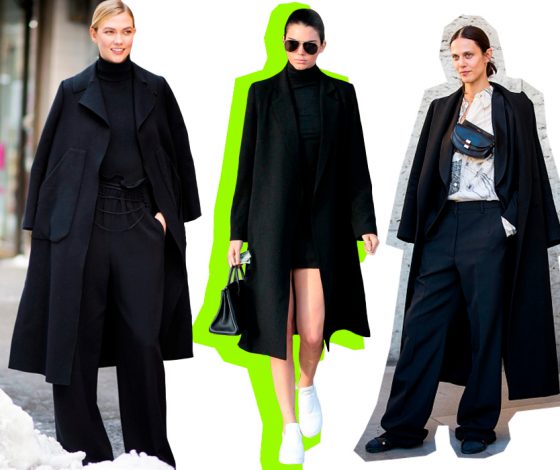 Как носить твое черное пальто этой осенью?