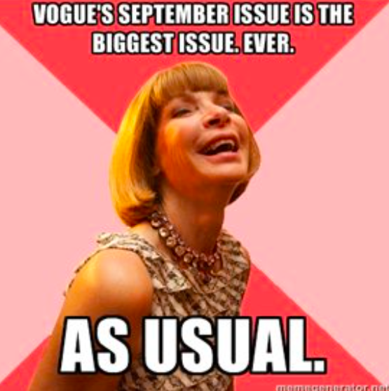 Сентябрьский выпуск Vogue будет самым толстым. В истории. Как обычно.