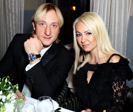 Яна Рудковская, Евгений Плющенко и Каролина Куркова на ужине IWC Schaffhausen