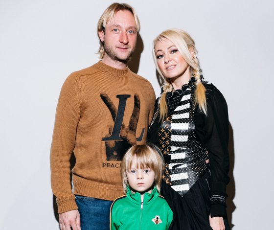 Яна Рудковская, Евгений Плющенко, Анна Седокова и Елена Летучая на показе ODRI by YANA