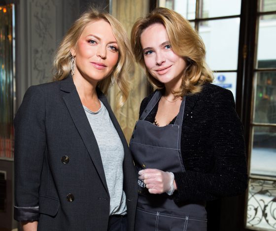 Дарья Михалкова, Анна Горшкова и Аврора на кулинарном мастер-классе