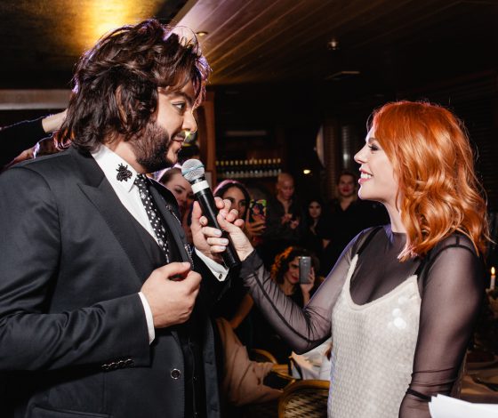 Филипп Киркоров, Мария Кожевникова и Анна Хилькевич на конкурсе красоты