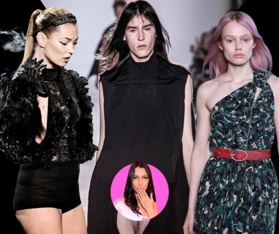 Падение Беллы, Кейт Мосс с сигаретой и мужчины без трусов: вспоминаем культовые выходы на модных показах
