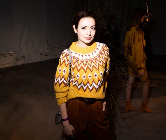 Татьяна Геворкян, Полина Аскери и Мария Шумакова на презентации коллекции Daniil Antsiferov