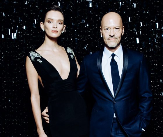 Паулина Андреева, Сергей Бондарчук и Полина Гагарина на новогоднем балу Black & White Gala