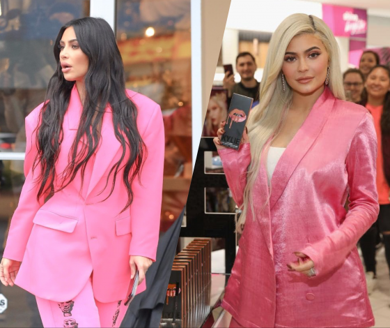 Кайли или Ким: кому из сестер Кардашьян-Дженнер больше идет розовый костюм?
