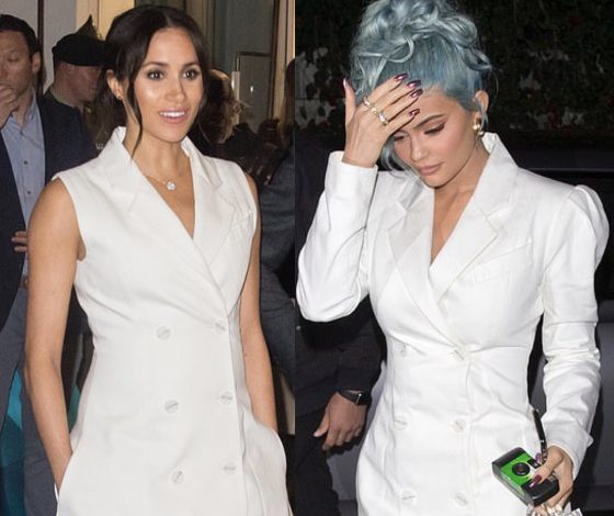 Батл года: Кайли Дженнер и Меган Маркл в одинаковых платьях. Кому идёт больше?