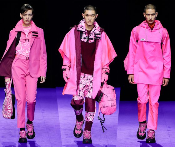 Очень много розового на мужском показе Kenzo в Париже