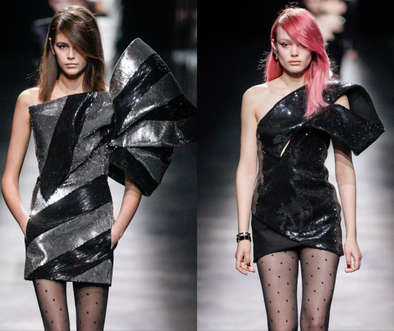 Неделя моды в Париже: Симона Куст и Кайя Гербер на показе Saint Laurent