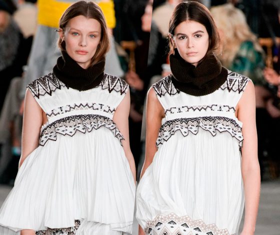 Неделя моды в Париже: Кайя Гербер и Крис Грикайте на показе Sacai