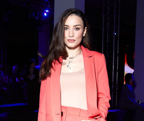 Виктория Дайнеко, Анастасия Меськова, Татьяна Геворкян и Роман Архипов на показе Diana Arno