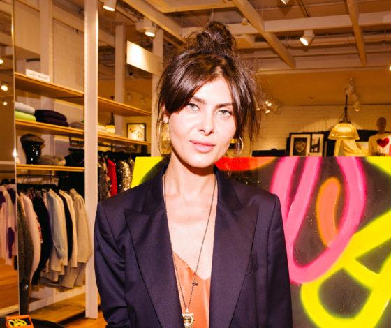 Надежда Оболенцева, Янина Студилина, Авдотья Александрова и Сева Север на презентации коллаборации Алины Цыгановой и Exclaim