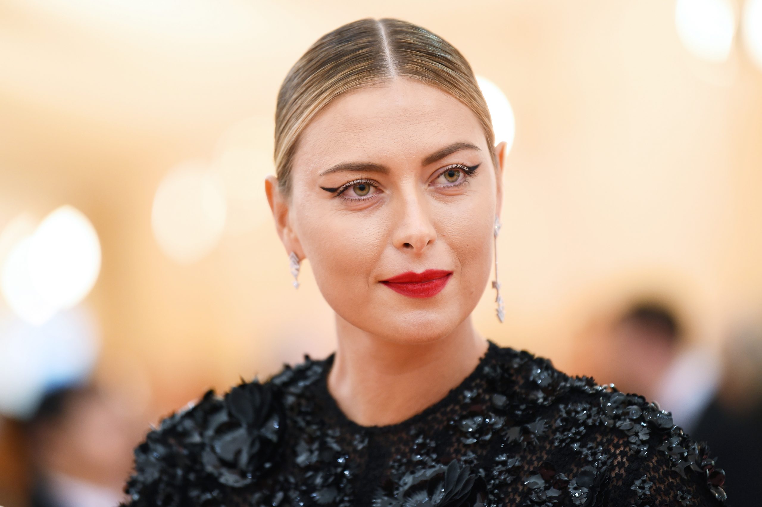 Maria Sharapova attended the Met Gala in a dress by Nepalese designer Prabal Gurung.