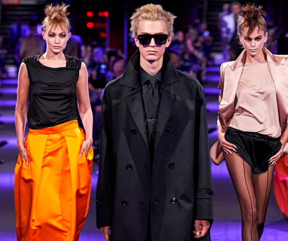 Джиджи Хадид, Кайя Гербер и Гена Малинин (блондин!) на показе Tom Ford