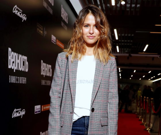 Любовь Аксенова, Лукерья Ильяшенко и Ингрид Олеринская на премьере фильма «Верность»