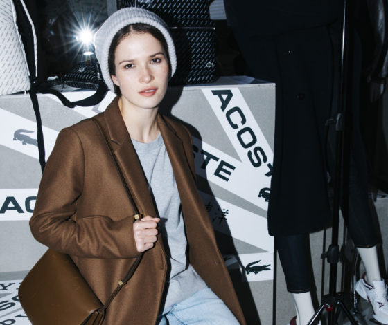 Лукерья Ильяшенко, Илья Бачурин и Александра Ревенко на открытии pop-up пространства Lacoste