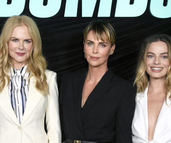 Марго Робби, Шарлиз Терон и Николь Кидман на специальном показе фильма «Скандал»