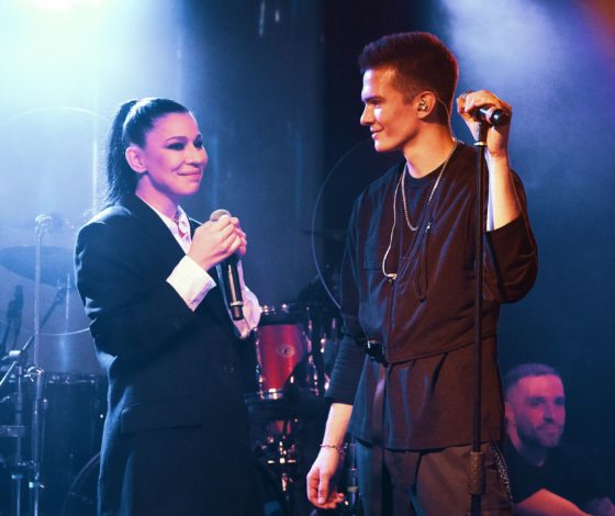 Ёлка, Влад Топалов и Юлианна Караулова на первом сольном концерте Ильи Колунова