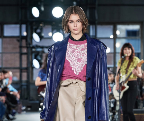 Кайя Гербер на показе Coach в Нью-Йорке