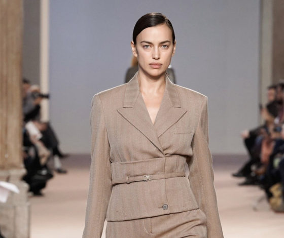 Ирина Шейк на показе Salvatore Ferragamo в Милане