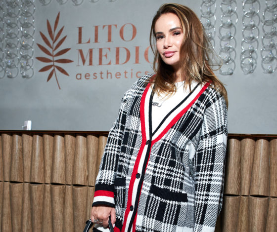 Айза Анохина, Юля Паршута и Женя Малахова на открытии LITO Medical Aesthetics Clinic