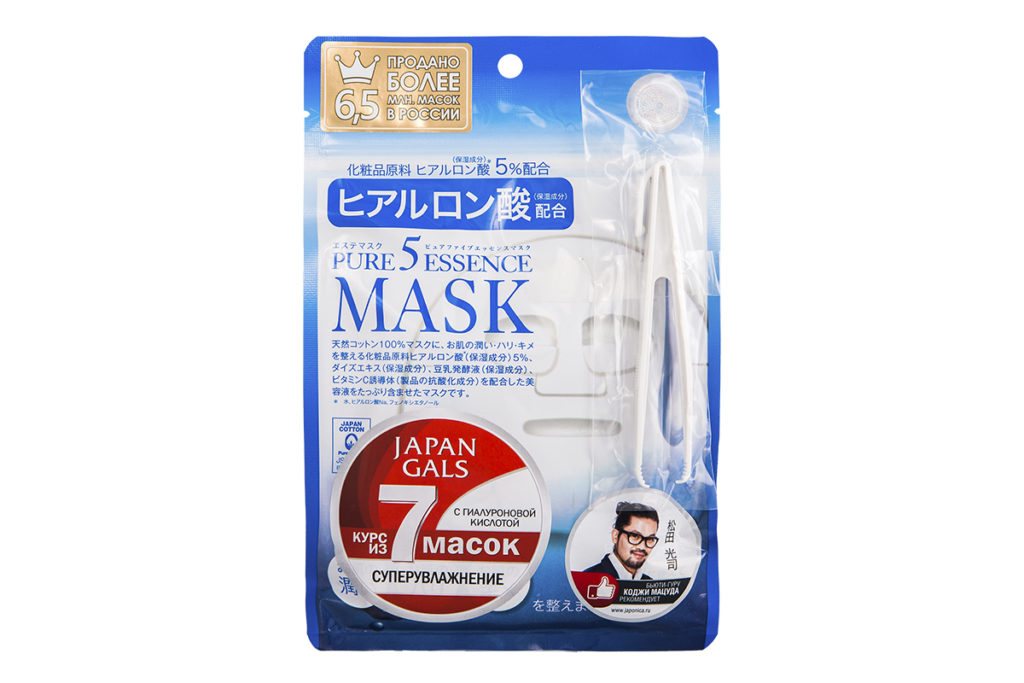 Маски для лица Japan Gals Pure 5 Essential с гиалуроновой кислотой 7 шт., 590 р.
