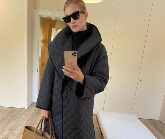 В стиле Роузи Хантингтон-Уайтли: где купить стеганое пальто