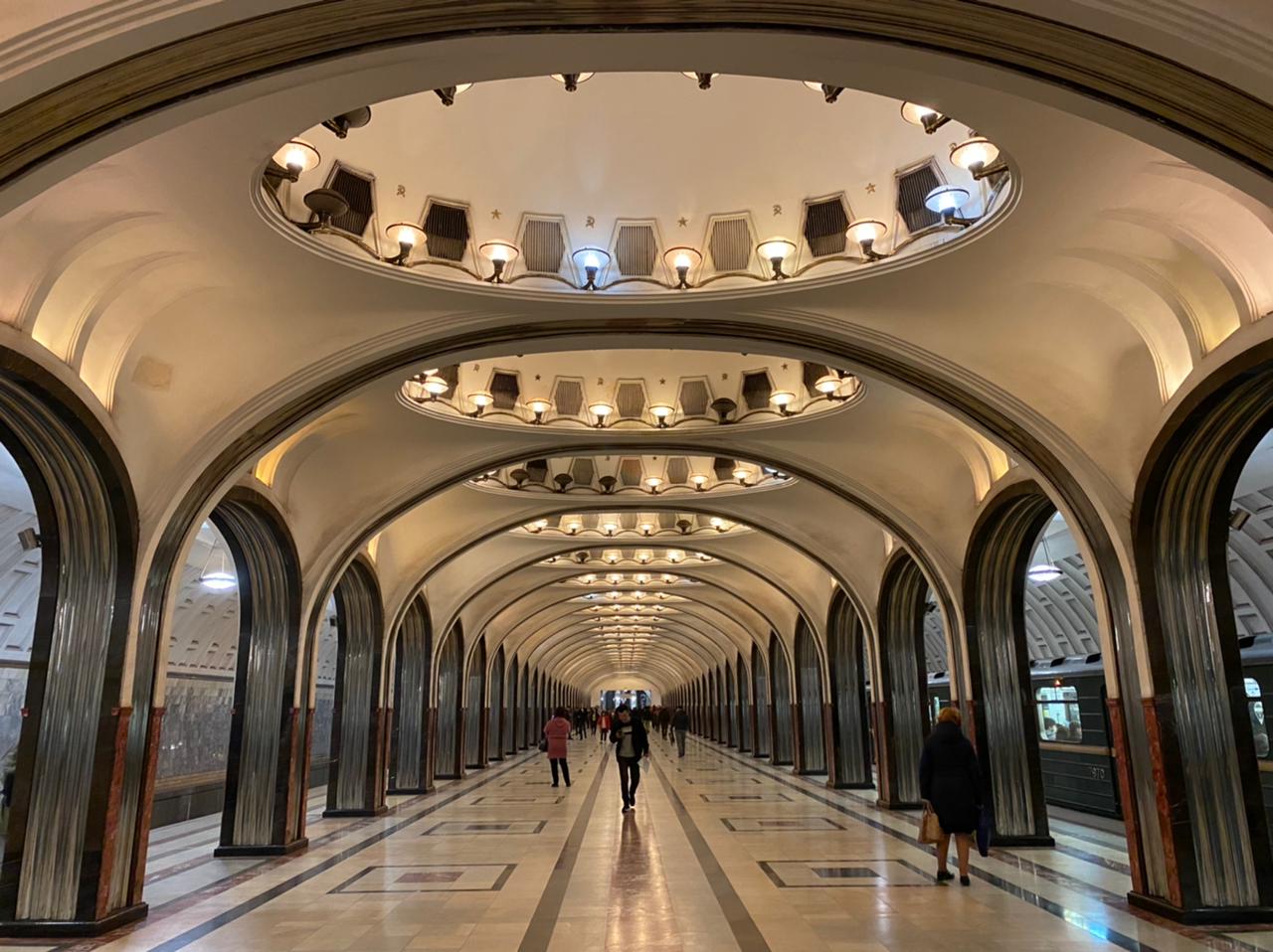 метро маяковская фото внутри