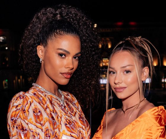 Тина Кунаки, Кьяра Ферраньи и Эстер Экспозито на вечеринке Bvlgari в Милане