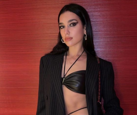 Маленькое платье кроше и бархатные туфли: в чем Дуа Липа гуляет по городу