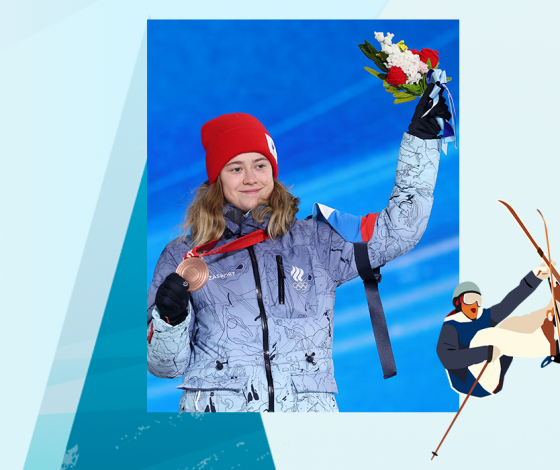 Бронзовый призер зимних Олимпийских игр в Пекине в могуле Анастасия Смирнова
