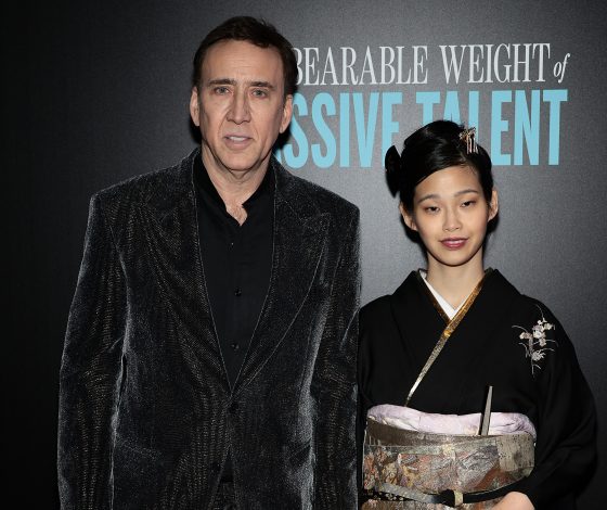 Будущие родители Николас Кейдж и Рико Шибата на премьере фильма