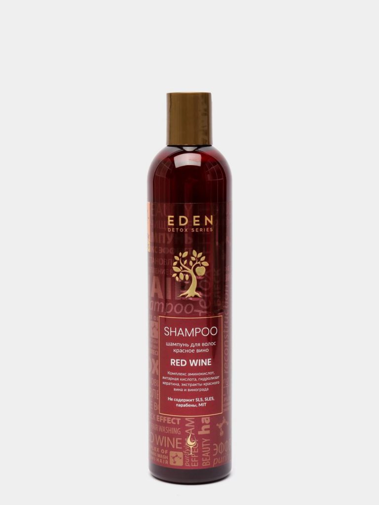 Шампунь для волос уплотняющий с кератином и аминокислотами Red Wine, Eden Detox, 410 р.