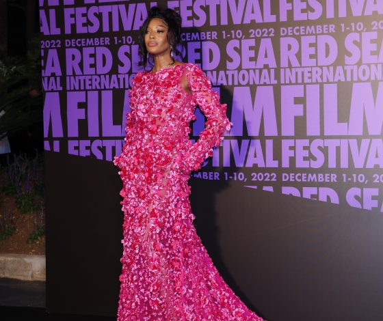 Наоми Кэмпбелл в платье «нью-йоркского розового» цвета, от которого невозможно оторвать взгляд