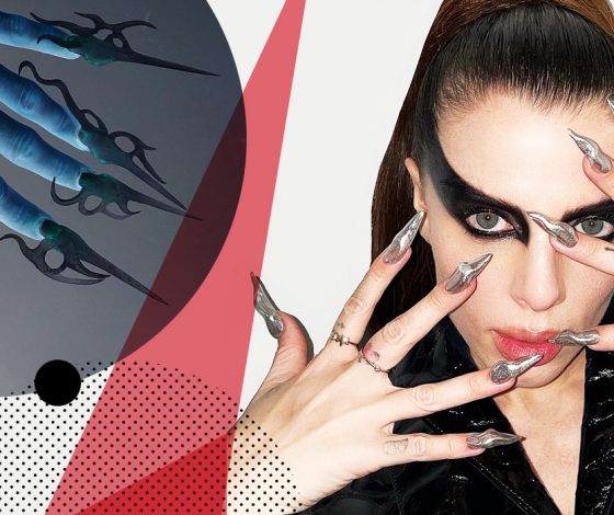 Маникюр для очень смелых: ногти с 3D-глазами, пирсингом и футуристичными узорами