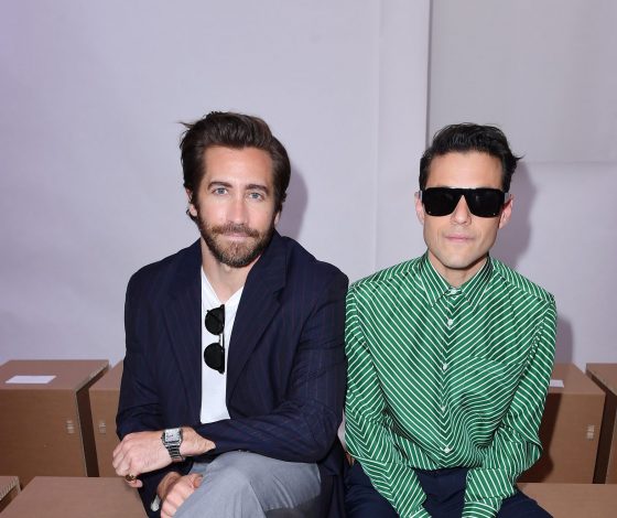 Однажды в Милане: Джейк Джилленхол и Рами Малек на показе Prada