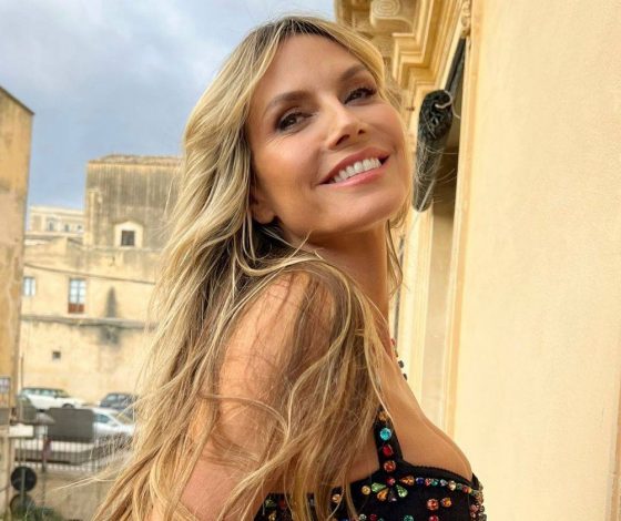 Бесконечные ноги: Хайди Клум в соблазнительном мини на amfAR