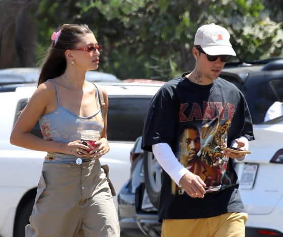 Самая стильная пара Голливуда: Хейли Бибер в винтажном Dior и Джастин в футболке с Канье Уэстом