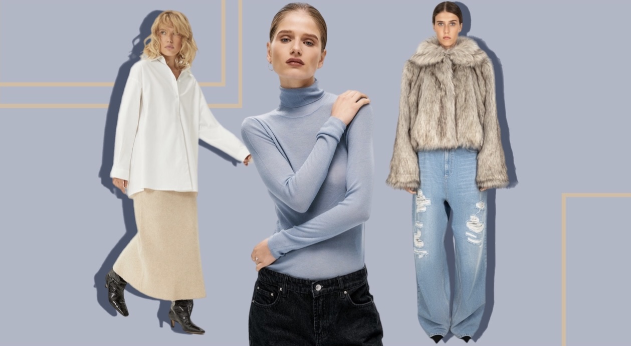 Low-waisted jeans, maxi skirt and faux fur coat: what to wear on trend items this winter?