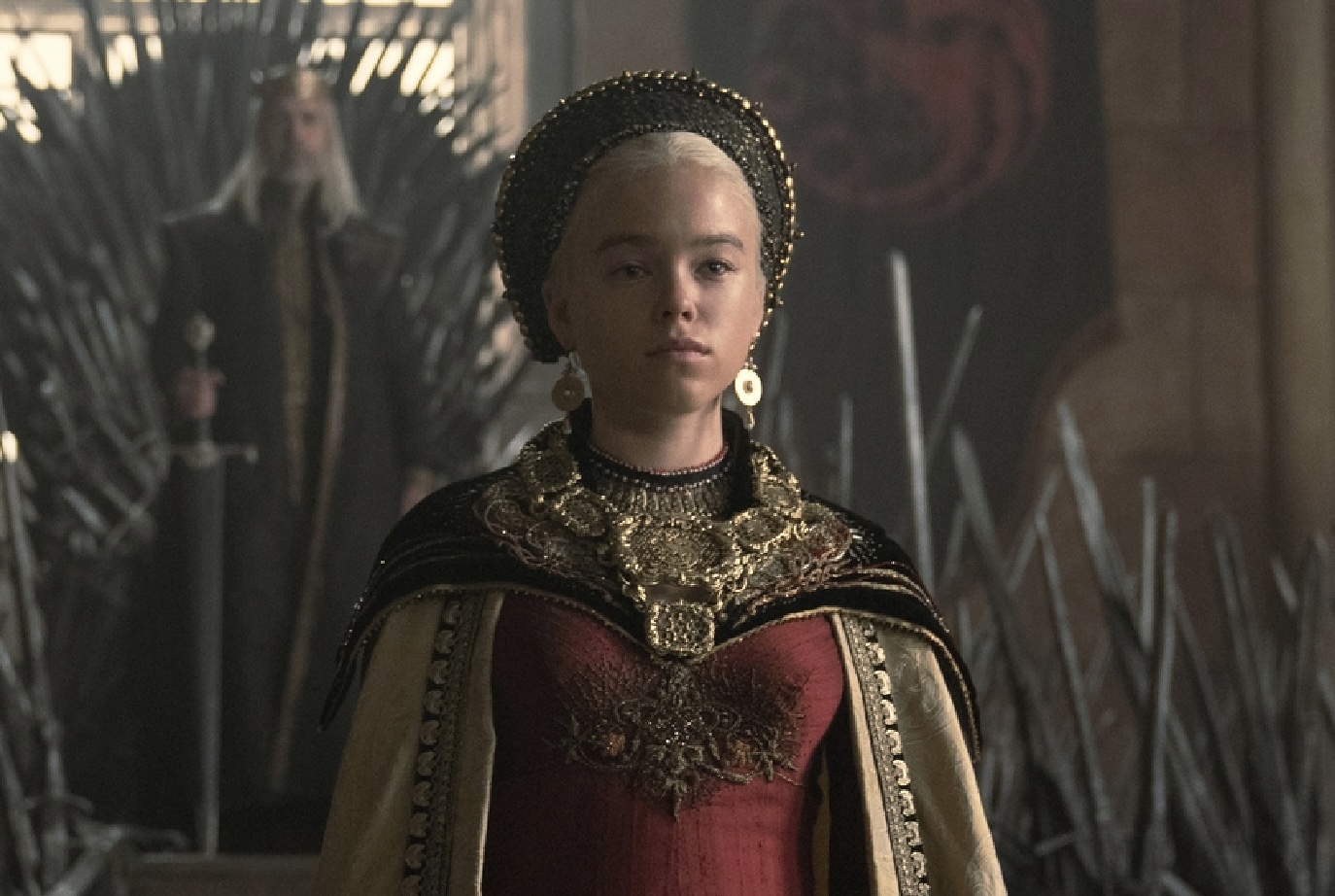 Two Rainier Targaryens Millie Alcock and Emma D’Arcy on the same red carpet.  Whose image deserves to lead the “Dragon House”?