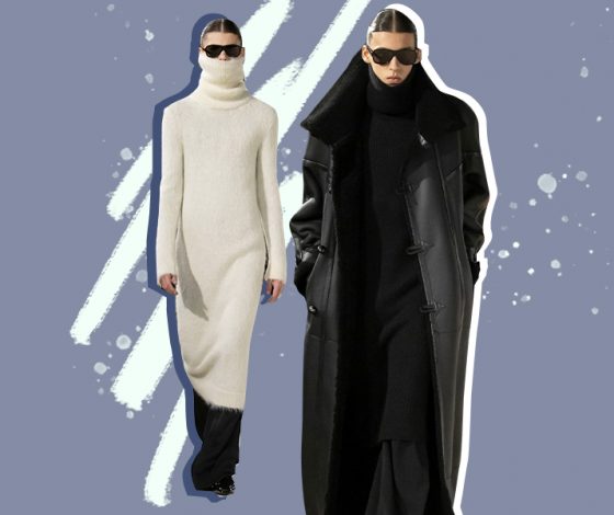 Как утеплиться зимой? Носите трикотажные платья в дуэте с брюками как на показе Saint Laurent