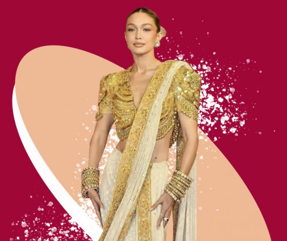 Это факт: на создание сари Джиджи Хадид для мероприятия в Мумбаи ушел целый год ручной работы