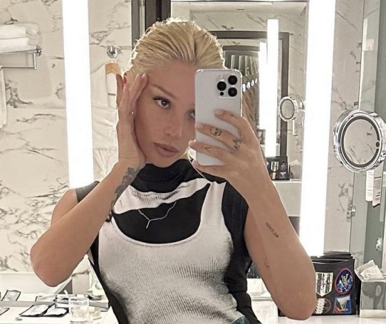 Настя Ивлеева надела платье с оптической иллюзией, которую ты будешь долго рассматривать