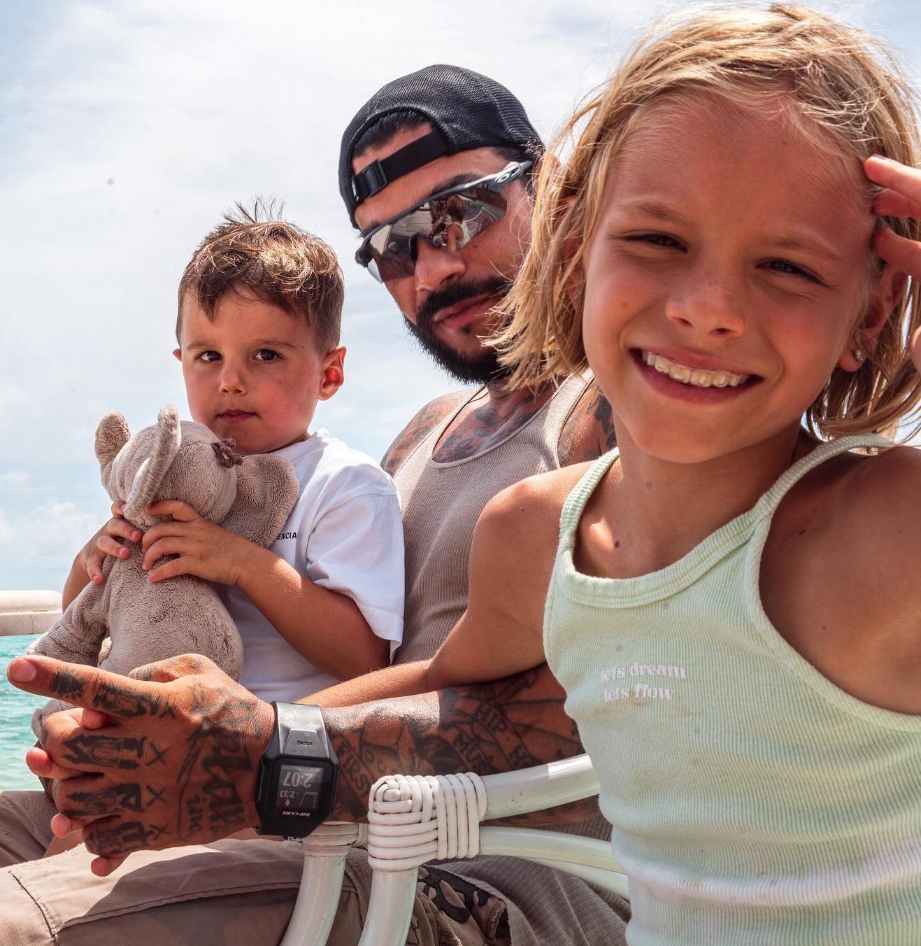 Timati posted a photo with his daughter and son