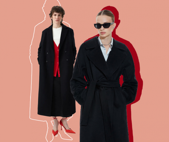 10 модных черных пальто на осень