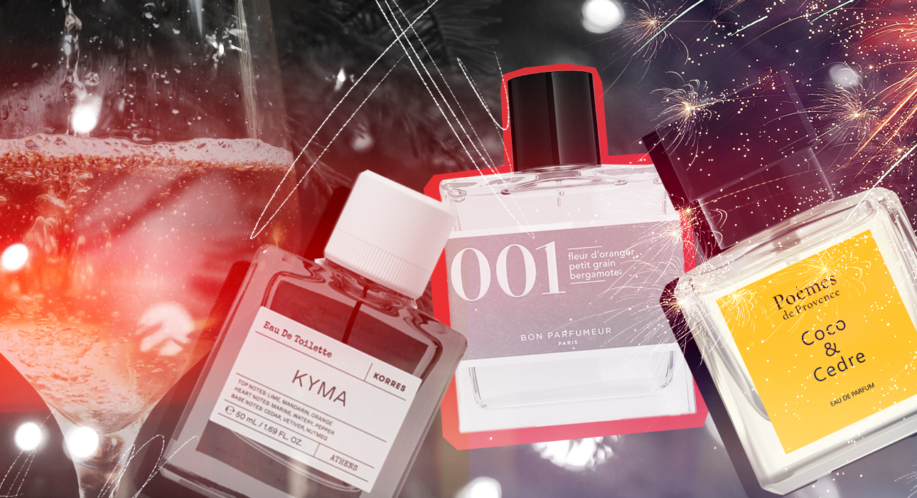 New Year’s scented perfume: tangerine, champagne, pine needles
